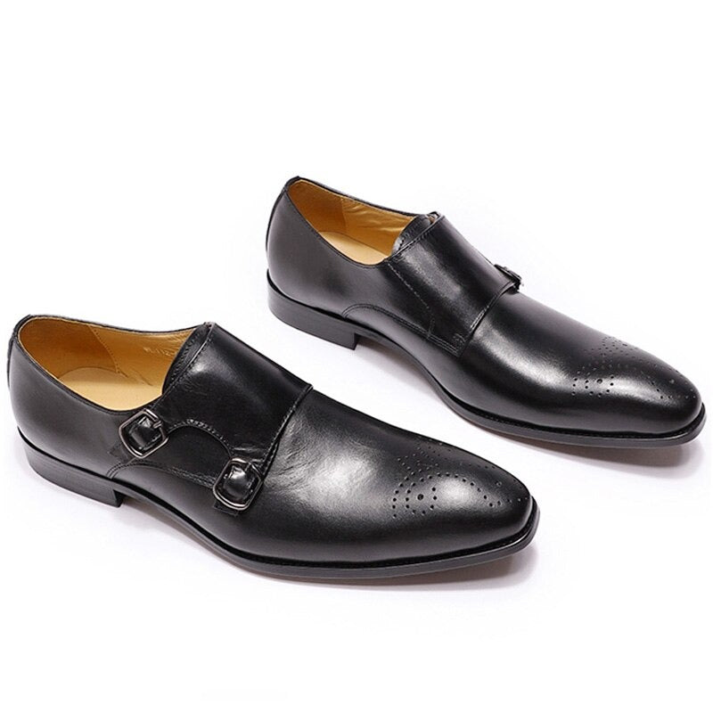 ParGrace Elegant Comfortable Double Monk Strap Slip on Loafers