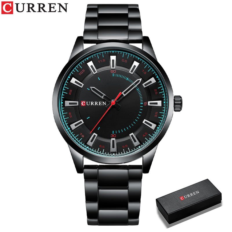 CURREN  Simple Style Men Watches Quartz Wristwatches Stainless Steel Band