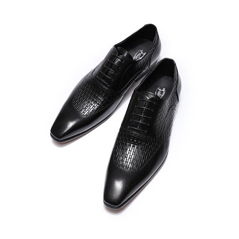 ParGrace Luxury Italian  Oxford Shoes Genuine Cow Leather