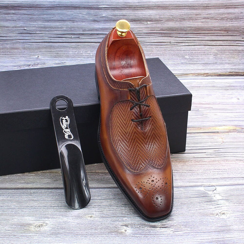 Luxury  Wingtip Genuine Leather Handmade Oxford