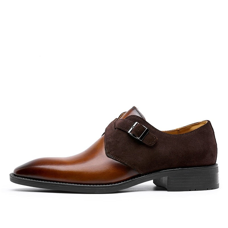 ParGrace  Leather Monk Designer shoes  Classic Style