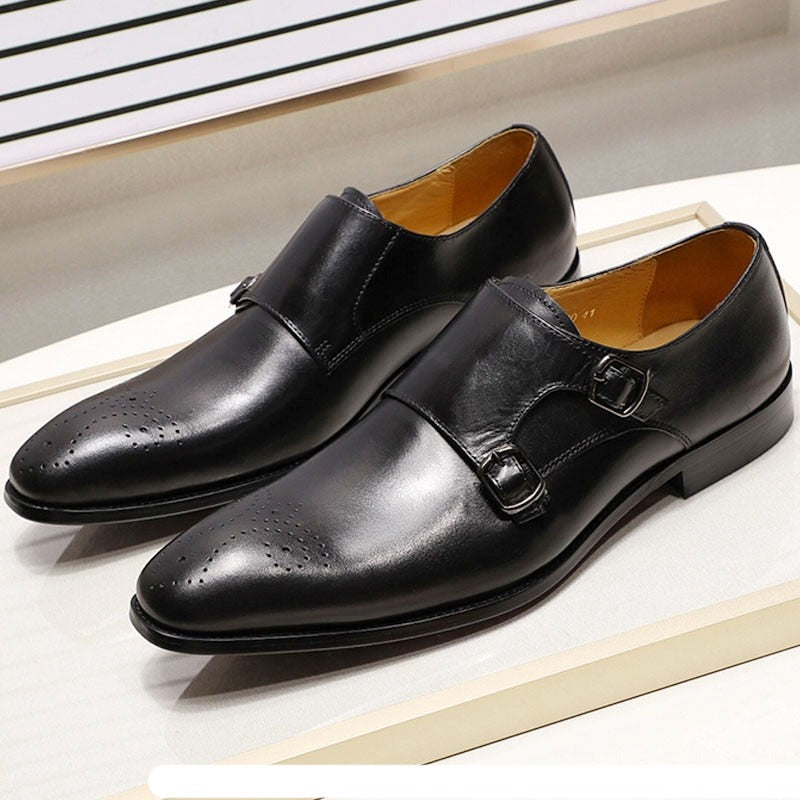 ParGrace Elegant Comfortable Double Monk Strap Slip on Loafers